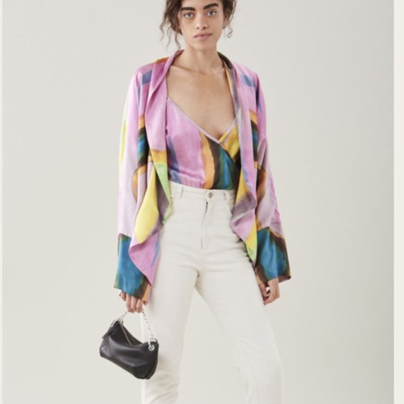 Rachel Comey Weir jacket, silk pink colors, Small - Picture 5 of 13